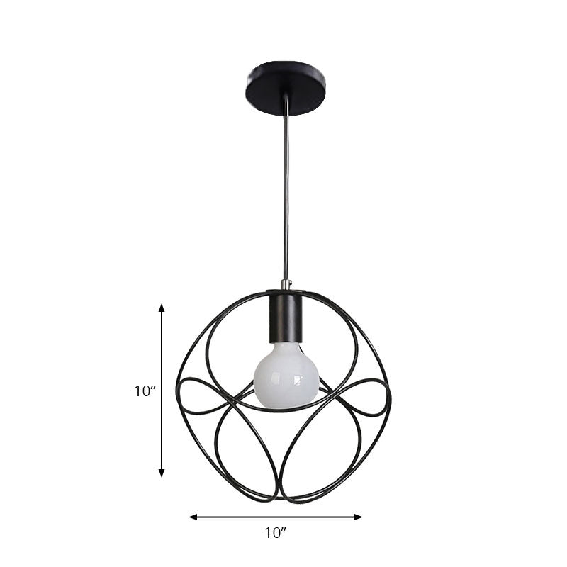 Luz de suspensión de marco de alambre de globo macarrón 1 luz colgante de metal ligero para dormitorio infantil