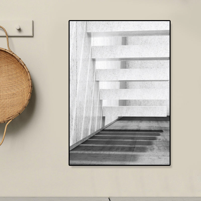 Lichte kleur foto trap canvas architectuur hedendaagse getextureerde muur kunst decor