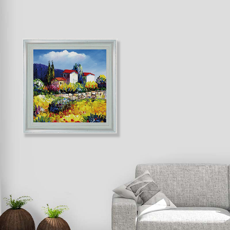 Sanfte Farben, ländliche, gewickelte Leinwandgemälde, Berglandschaft, Wanddekoration für die Küche