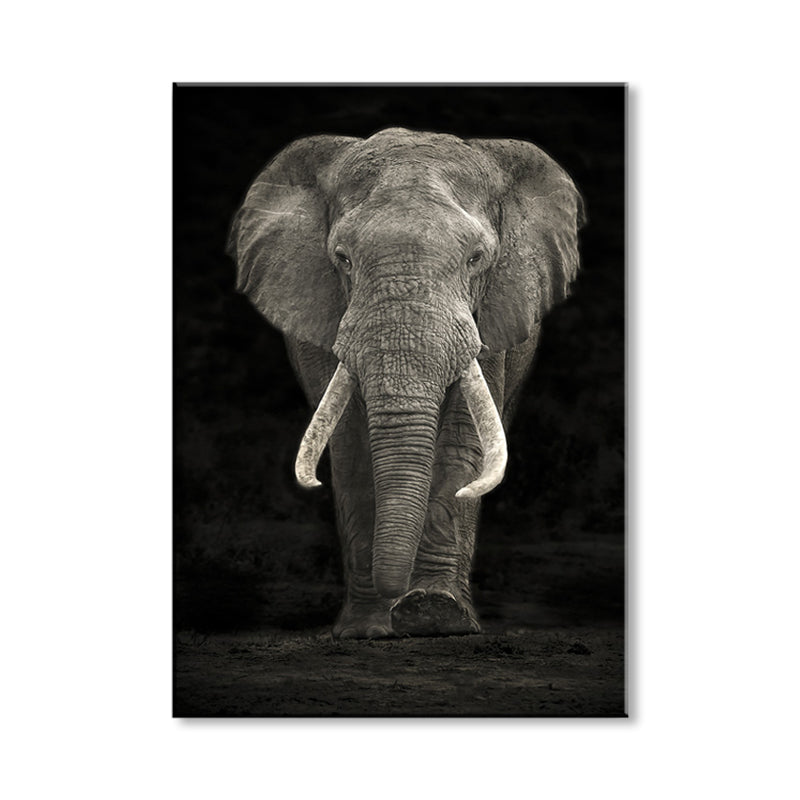 Olifant wanddecoratie eigentijds getextureerd familiekamer gewikkeld canvas in zachte kleuren