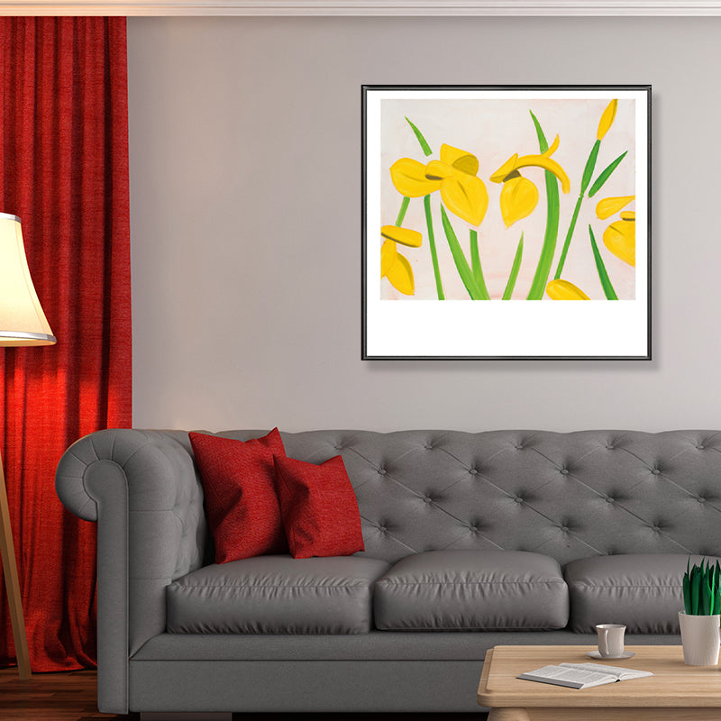 Décoration murale à motif de fleurs de couleur pastel, impression sur toile texturée rustique pour salle de jeux