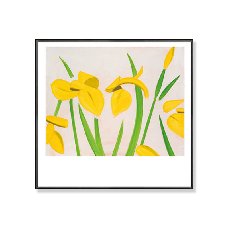 Décoration murale à motif de fleurs de couleur pastel, impression sur toile texturée rustique pour salle de jeux