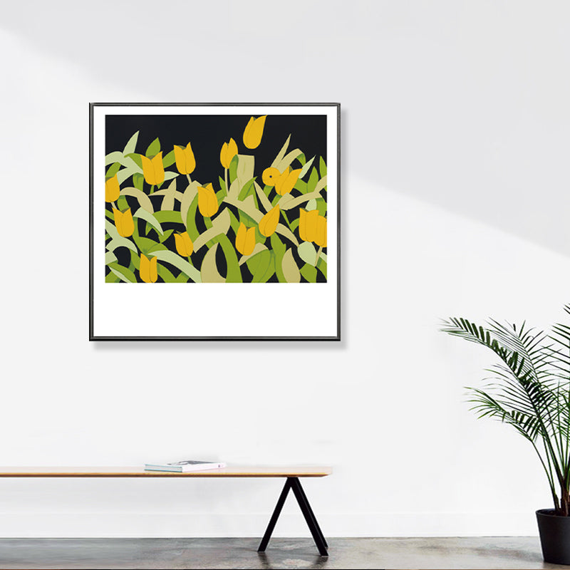 Décoration murale à motif de fleurs de couleur pastel, impression sur toile texturée rustique pour salle de jeux