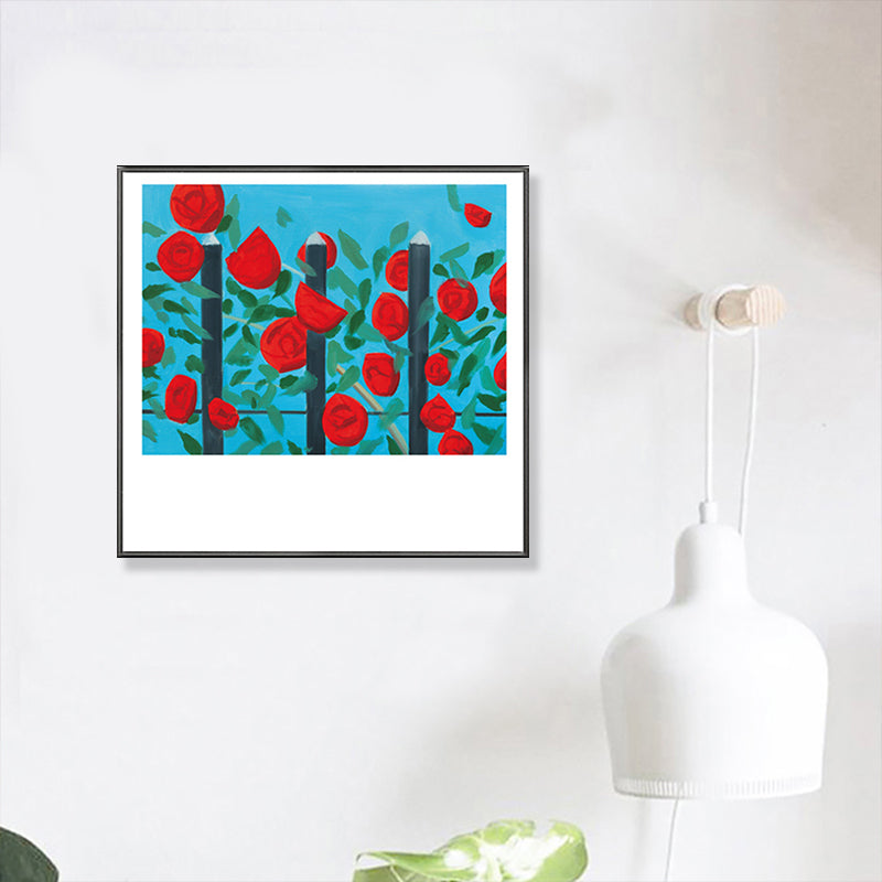 Décoration murale à motif de fleurs de couleur pastel, impression sur toile texturée rustique pour salle de jeux