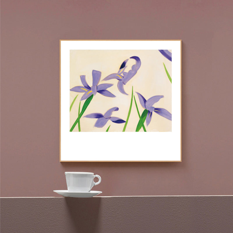 Décoration murale à motif de fleurs de couleur pastel, impression sur toile texturée rustique pour salle de jeux