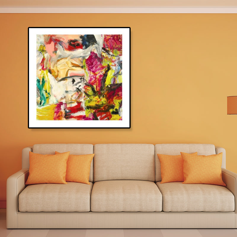 Peinture à l'huile abstraite, toile enveloppée, Art moderne, décoration murale texturée de couleur douce pour chambre