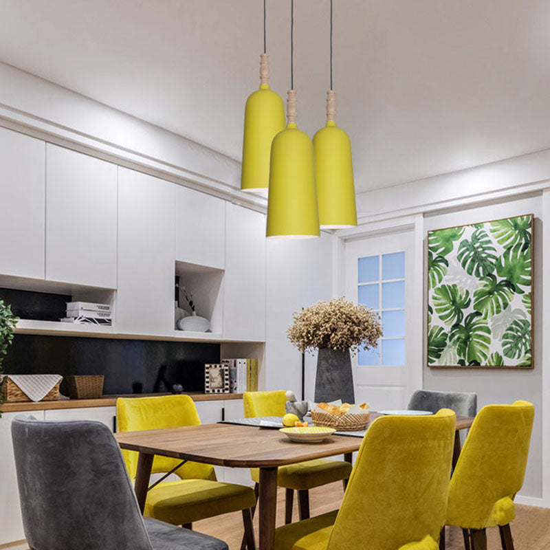 1 Light Bell Shaped Pendant Light Nordic Stylish Metal Hanging Lamp for Cafe Bookstore