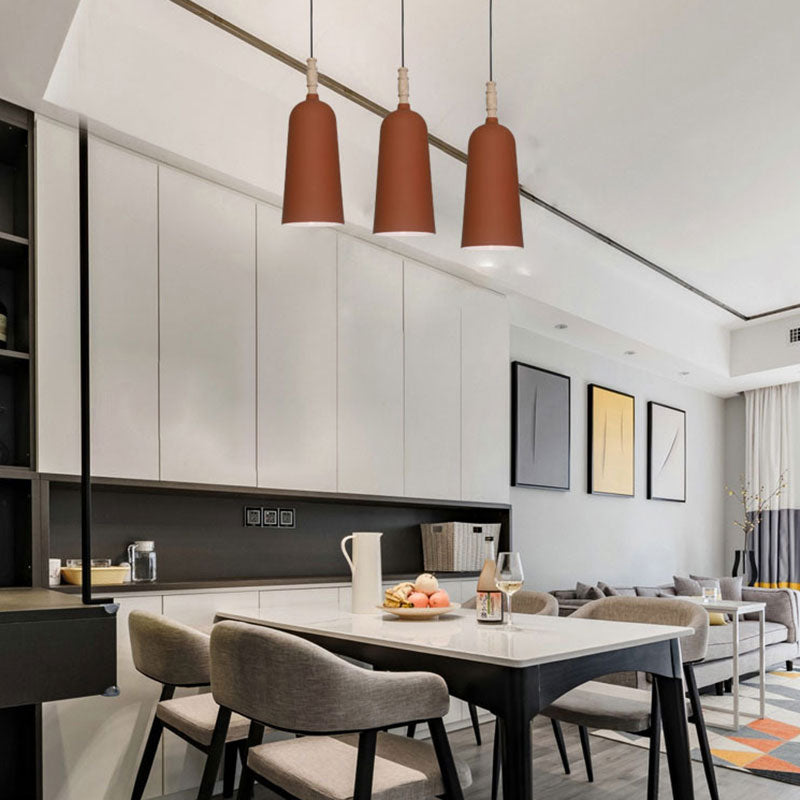 1 Light Bell Shaped Pendant Light Nordic Stylish Metal Hanging Lamp for Cafe Bookstore