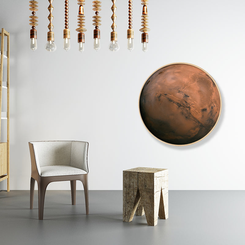 Outer Space Planet Wall Art Kids Textured Bedroom Canvas Print in Soft Color, Optional Sizes