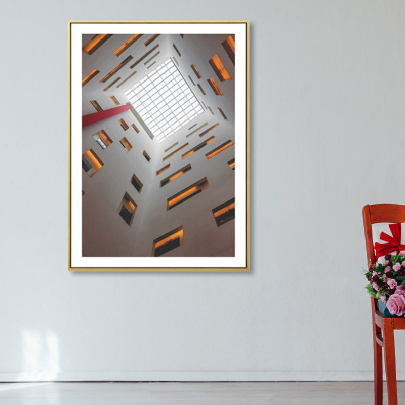 Architectuur interieur weergave canvas kunst zachte kleur hedendaagse muur decor voor thuis