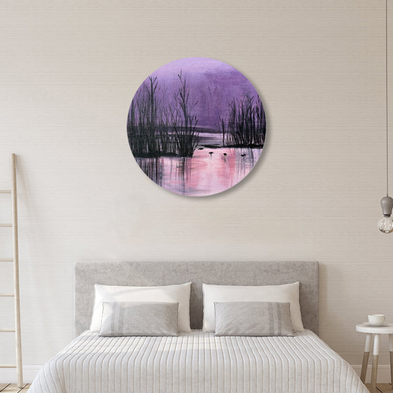 Peinture de paysage naturel de nuit, couleur Pastel, impression sur toile, Art mural pour décoration de maison