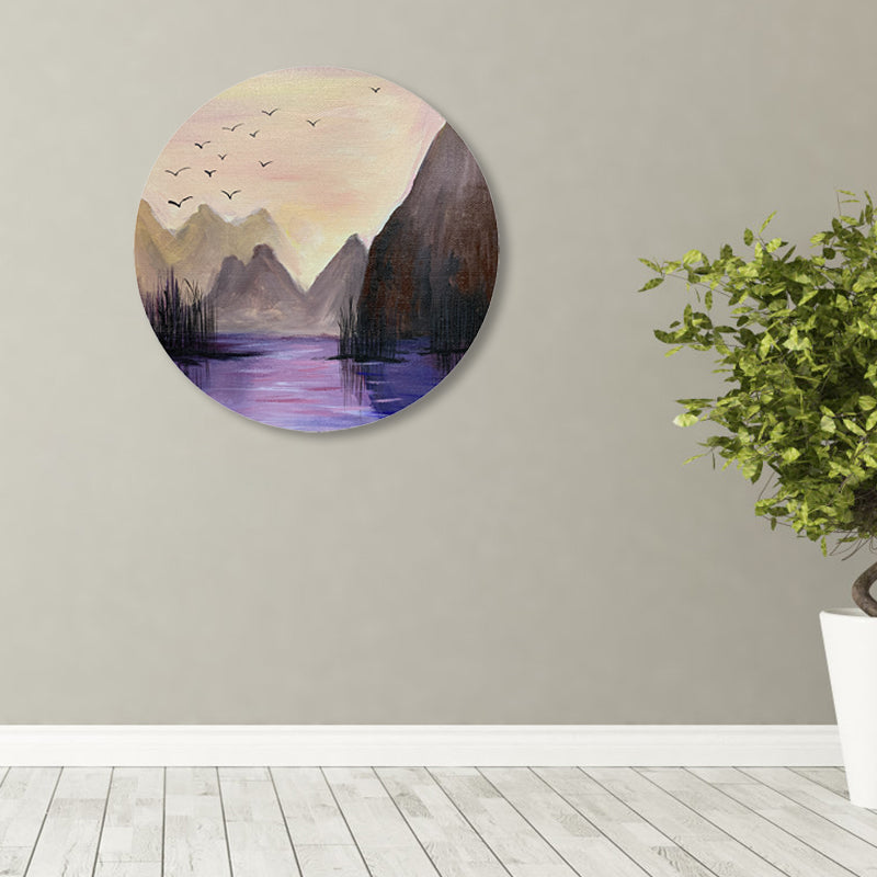 Peinture de paysage naturel de nuit, couleur Pastel, impression sur toile, Art mural pour décoration de maison