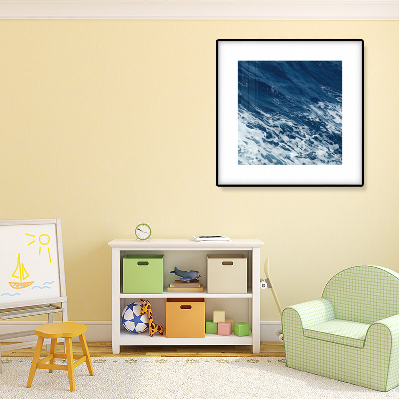 Seascape Ocean Water Wall Art Tropics Textured Canvas in Blue for House Interior