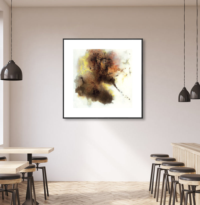 Hedendaagse kunst abstracte muur decor canvas getextureerde donkere kleur schilderij voor keuken