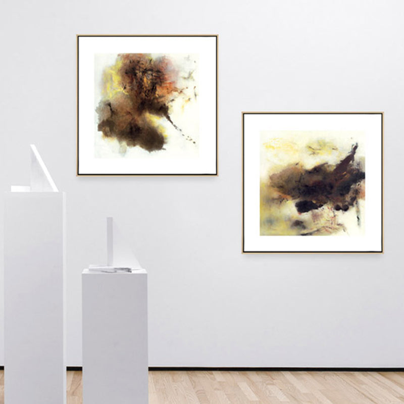 Hedendaagse kunst abstracte muur decor canvas getextureerde donkere kleur schilderij voor keuken