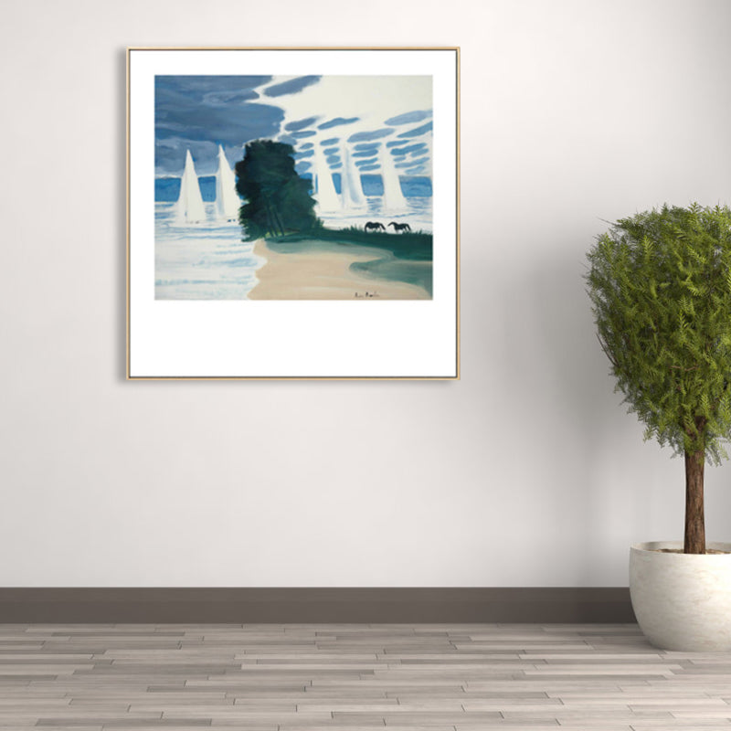 Modern schilderij paardenkuddes canvas print lichte kleur getextureerde muur kunst decor voor thuis