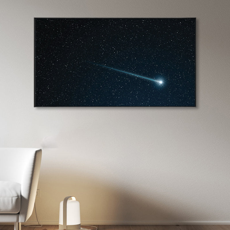 Kids Photo Shooting Star Canvas Print Dark Milky Way Wall Art Decor for Boys Bedroom