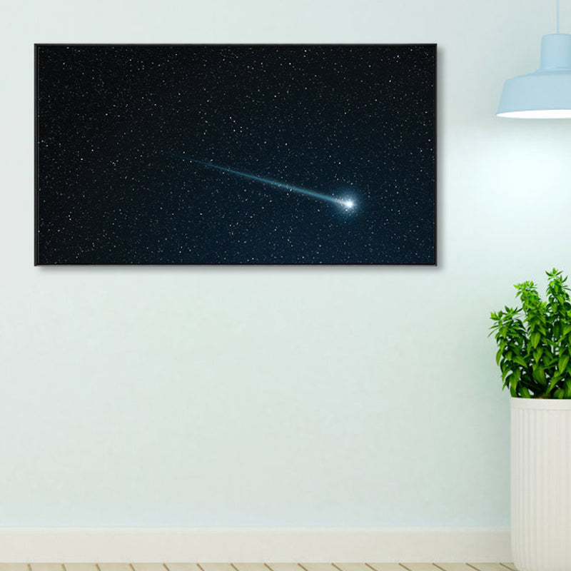 Kids Photo Shooting Star Canvas Print Dark Milky Way Wall Art Decor for Boys Bedroom