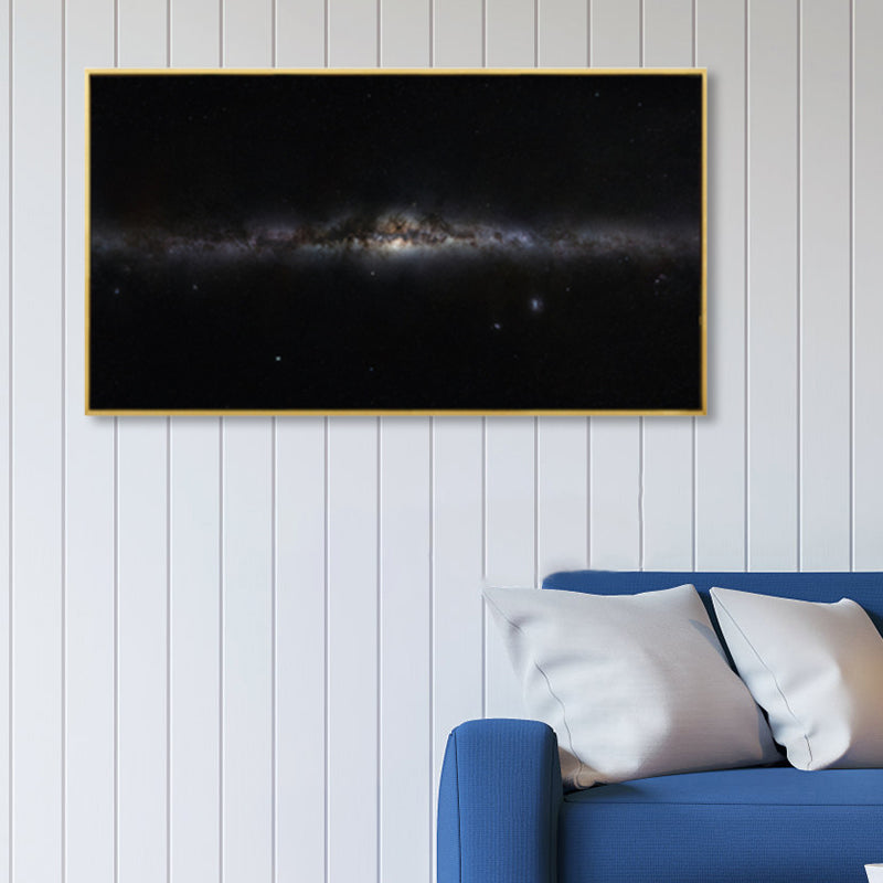 Kids Photo Shooting Star Canvas Print Dark Milky Way Wall Art Decor for Boys Bedroom