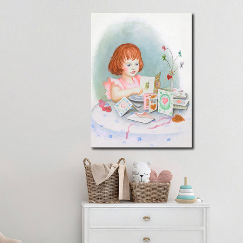 Toile moderne pour jeune fille, décoration murale texturée de couleur douce pour le salon, plusieurs tailles