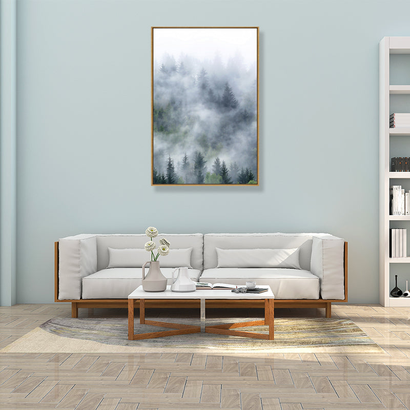 Toile de paysage imprimé Photo tropicale, décoration murale texturée de couleur foncée pour chambre