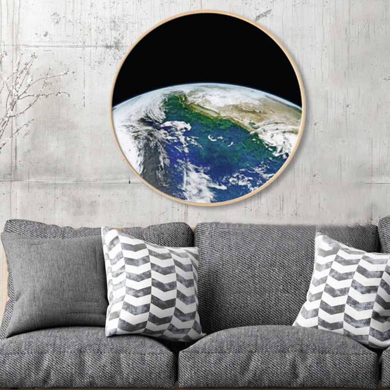 Photographic Earth Surface Wall Art for Kids Bedroom, Dark Color, Multiple Sizes