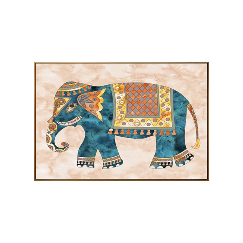 Asian Drawing Animal Art Print Canvas Textured Light Color Wall Decor for Living Room