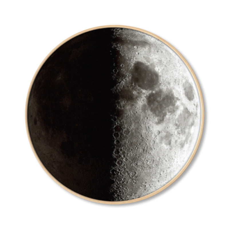 Textured Dark Color Canvas Kids Photo Print 3D Effect Planet Wall Art for Boys Room