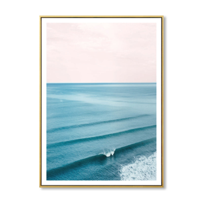Tropical Canvas Print Blue Photographic Sea Surface with Waves Wall Art for Living Room