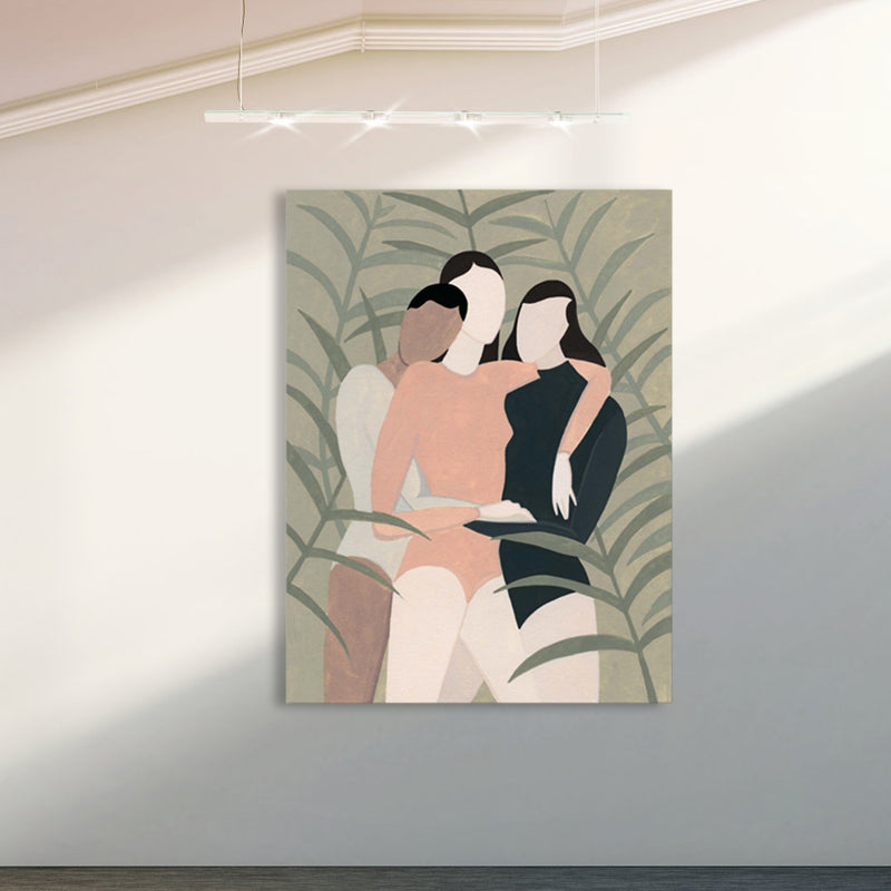 Toile murale à motif de fille pour intérieur de maison, couleur douce, plusieurs tailles disponibles
