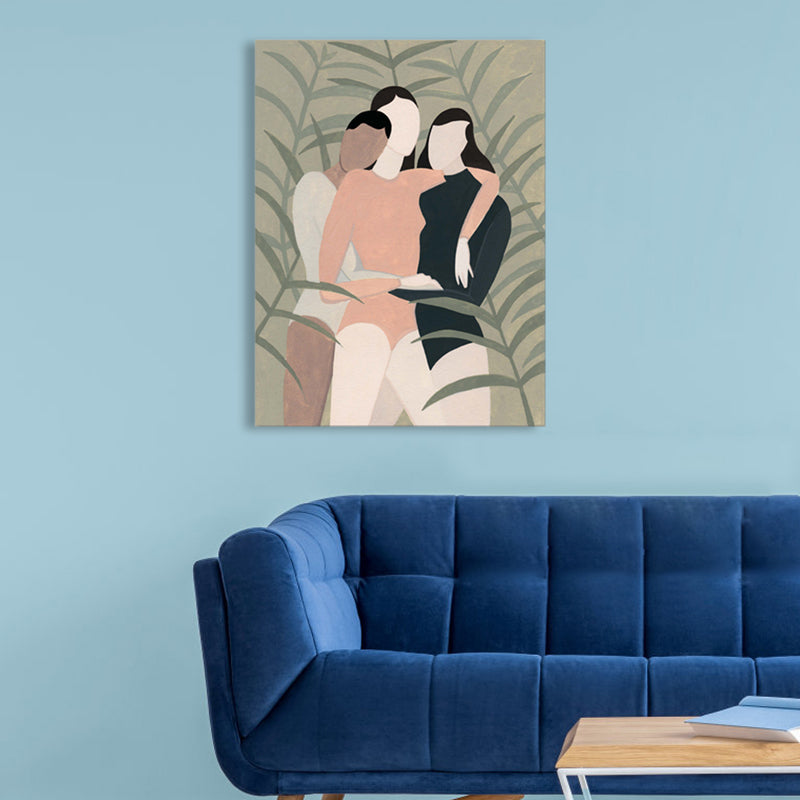 Toile murale à motif de fille pour intérieur de maison, couleur douce, plusieurs tailles disponibles