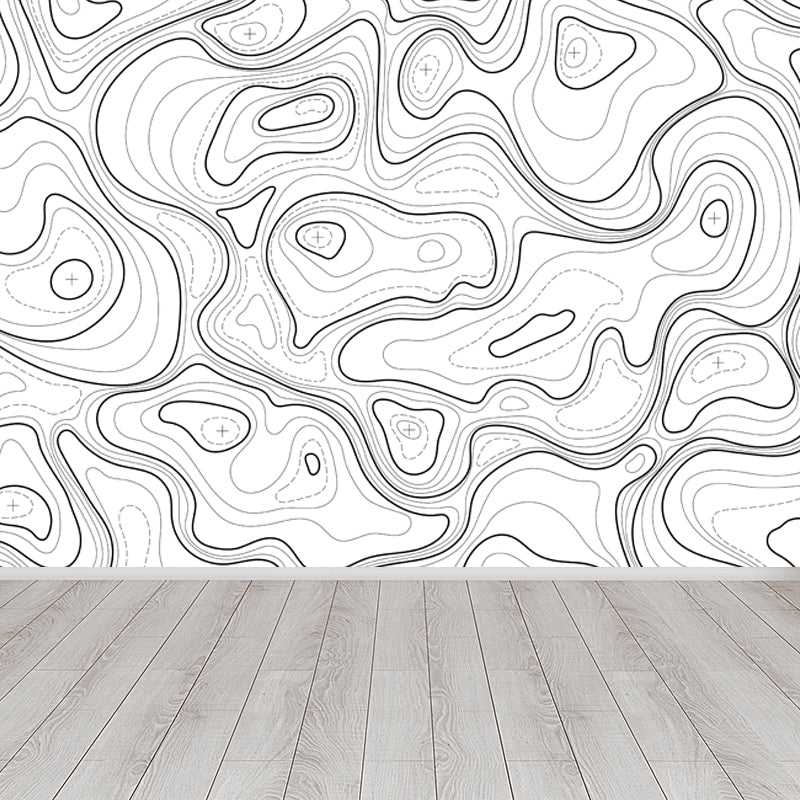 Giant Contemporary Mural Decal in Pastel Color Abstract Wall Art, Custom Printed