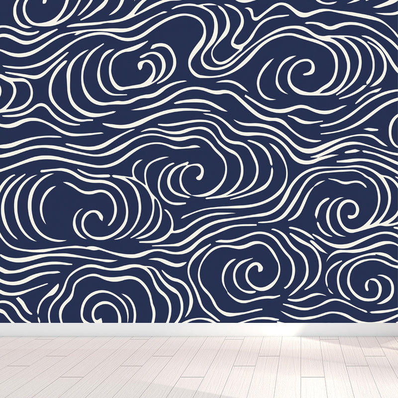 Flying Moire Print Mural Decal Guest Room Sky Scenery Wall Covering, Personalized