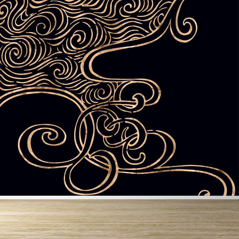 Full Size Illustration Modern Mural with Moire Pattern in Soft Color, Customised