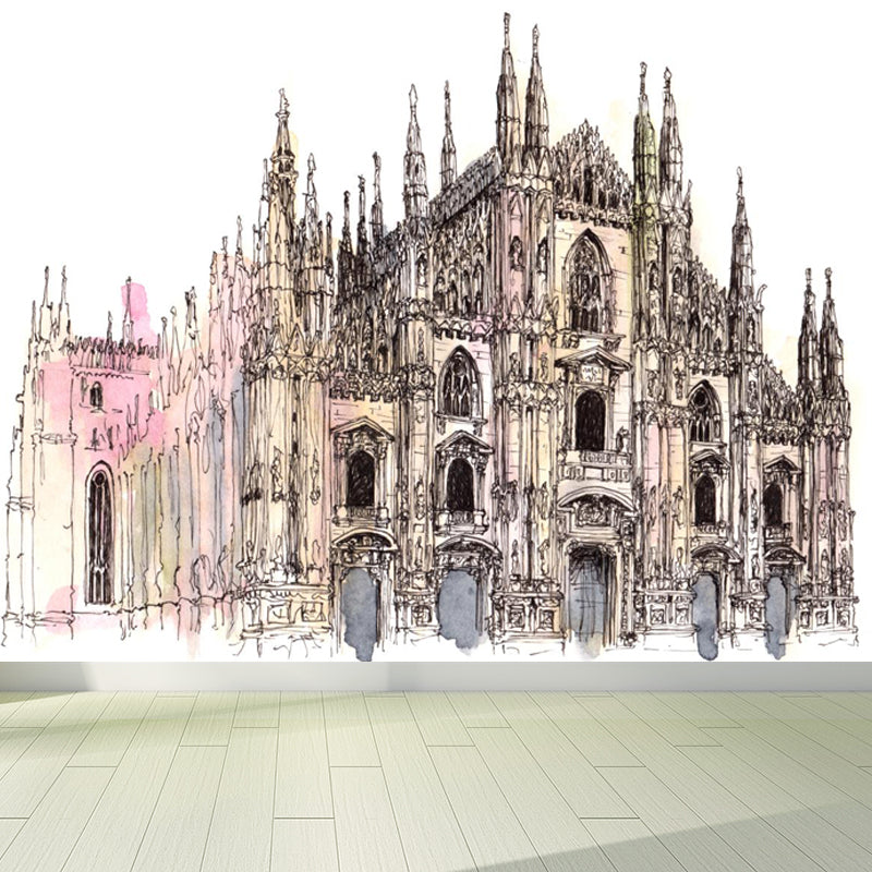 Famous Building Scene Mural Decal Modern Decorative Lobby Wall Art, Made to Measure