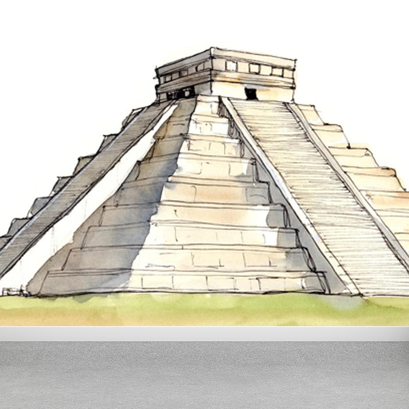 Famous Building Scene Mural Decal Modern Decorative Lobby Wall Art, Made to Measure