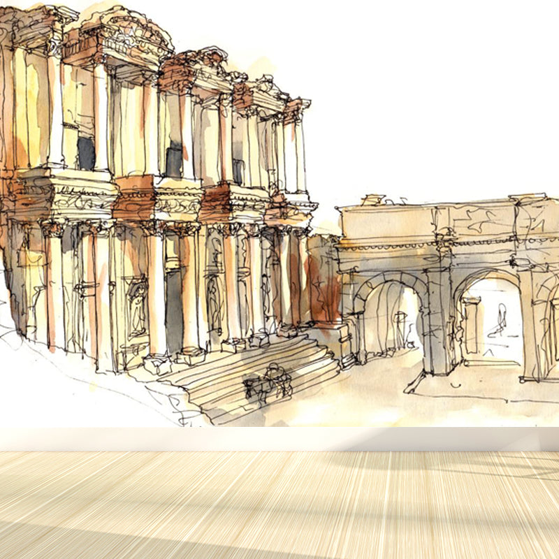 Famous Building Scene Mural Decal Modern Decorative Lobby Wall Art, Made to Measure