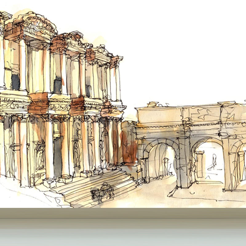 Famous Building Scene Mural Decal Modern Decorative Lobby Wall Art, Made to Measure