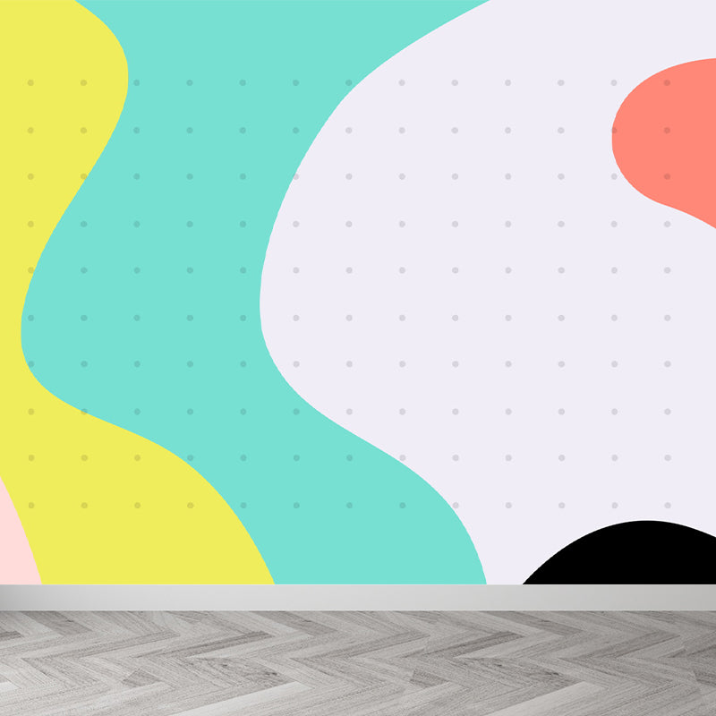 Modern Geometric Wall Mural Decal Bright Color Waterproofing Wall Art for Living Room