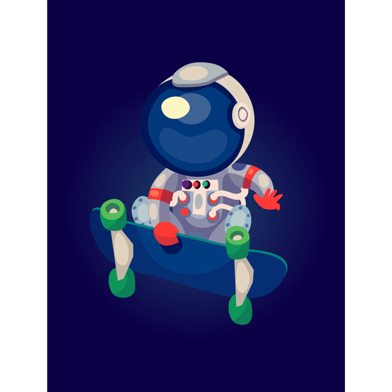 Large Astronaut Mural Wallpaper Children's Art Outer Space View Wall Decor in Soft Color