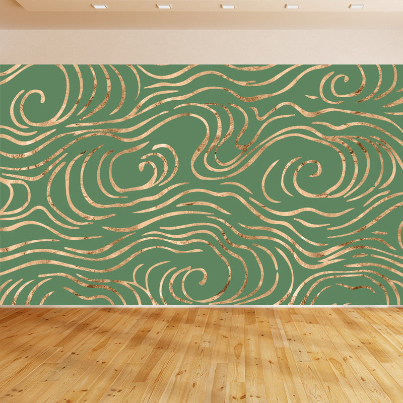 Fashion Moire Pattern Mural Wallpaper Sitting Room Sky View Wall Decor, Custom Printed