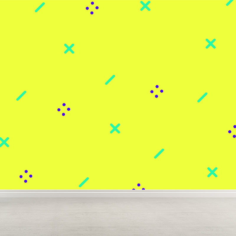 Hele geometrische wandbekleding muurschildering donkere kleur niet-geweven kunst aan de muur voor decor, aangepaste maten