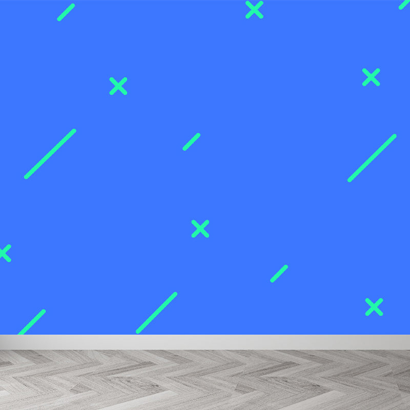 Hele geometrische wandbekleding muurschildering donkere kleur niet-geweven kunst aan de muur voor decor, aangepaste maten