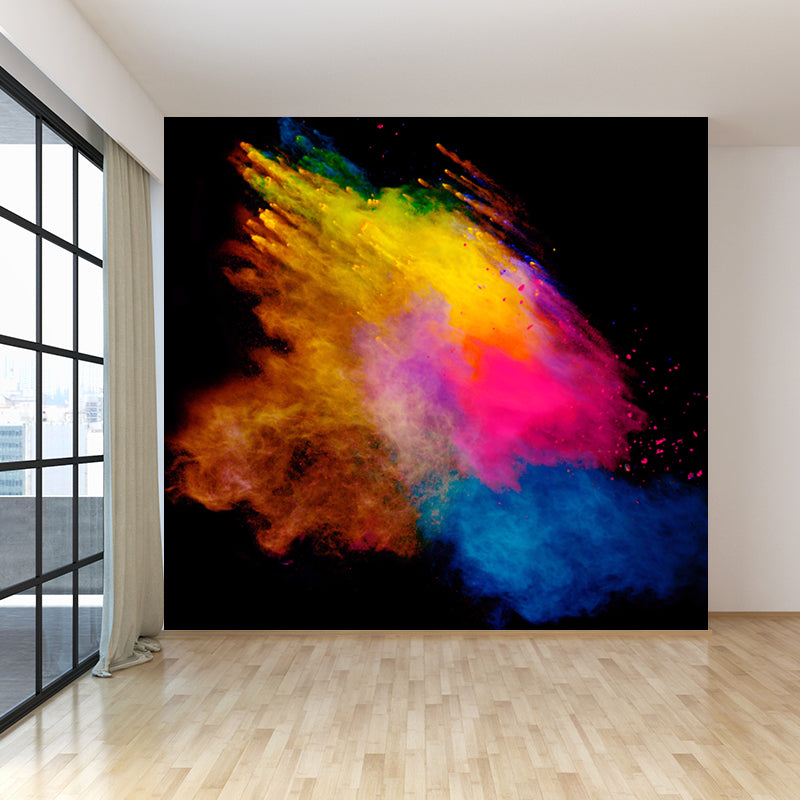 Huge Bursting Rainbow Wallpaper Mural Stain-Proof Modern Sitting Room Wall Decor