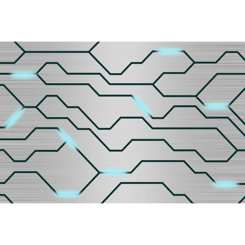 Industrial Metal Look Wallpaper Mural Non-Woven Waterproof Dark Color Wall Art for Room