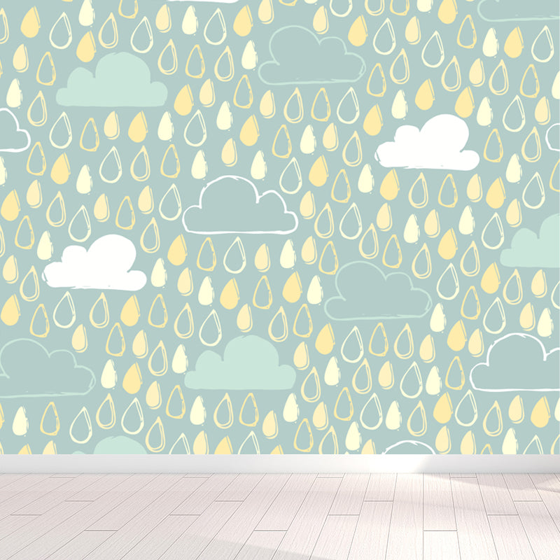 Pastel Weather Print Wall Mural Stain Resistant Modern Living Room Wall Covering