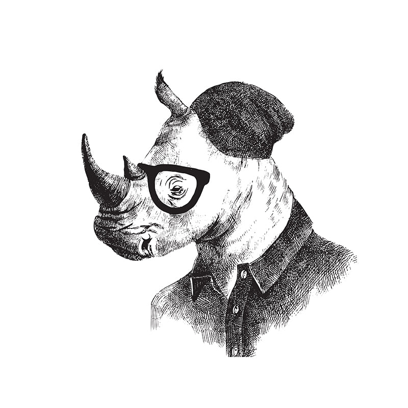 Illustration Animal Portrait Mural Wallpaper Large Wall Art for Boys Bedroom, Custom Print