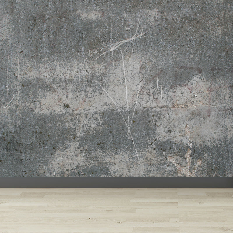 Large Iron Wallpaper Mural Industrial Style Nostalgic Metal Wall Decor in Dark Color