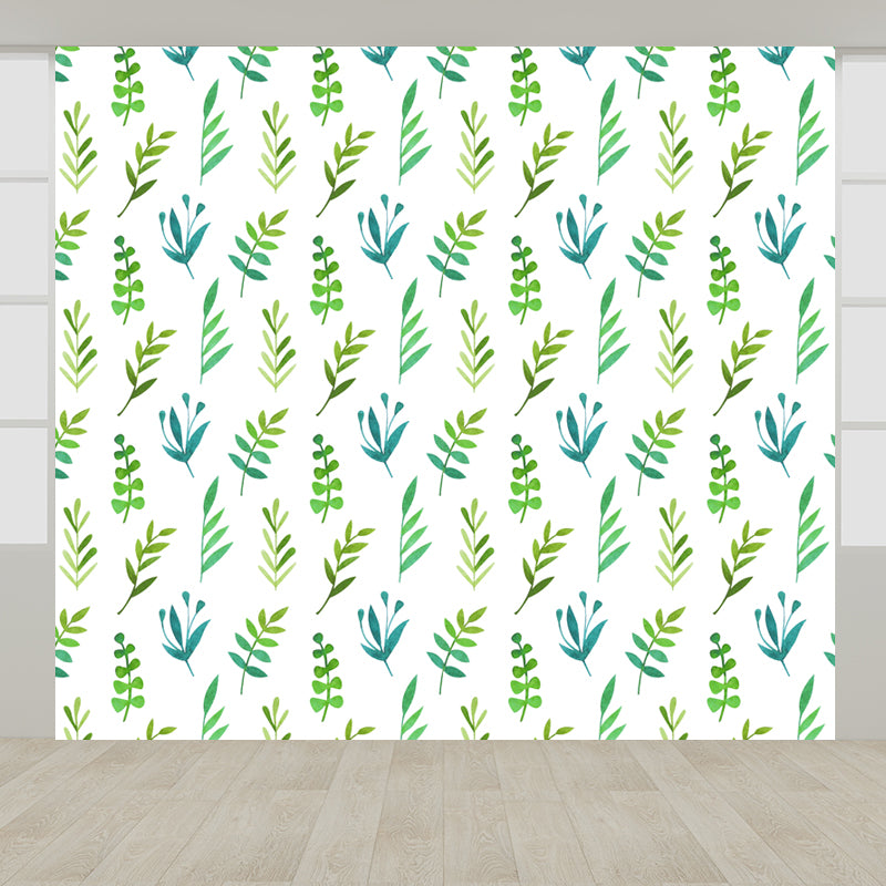 Stain-Proof Leaves Print Mural Tropical Non-Woven Wall Art, Custom Size Available