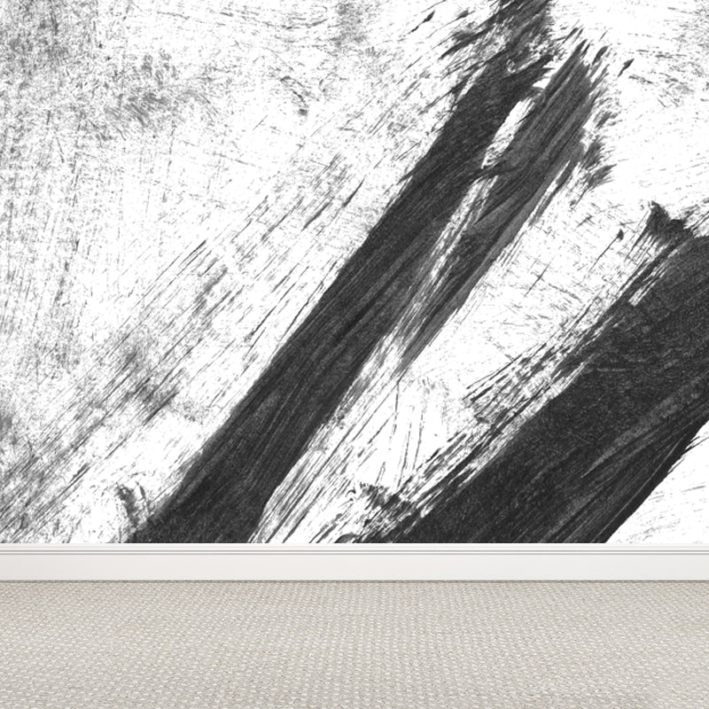 Non-Woven Decorative Wall Mural Modern Brush Stroke Pattern Wall Covering for Living Room